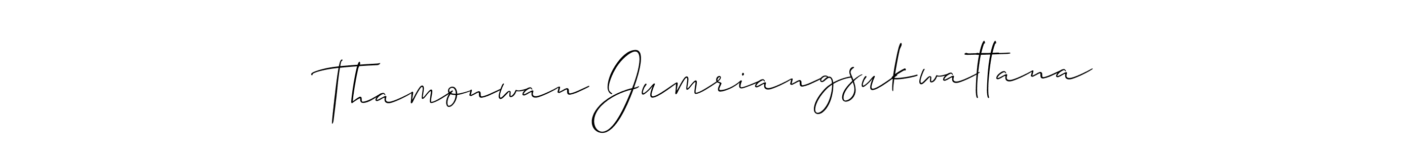 Thamonwan Jumriangsukwattana stylish signature style. Best Handwritten Sign (Allison_Script) for my name. Handwritten Signature Collection Ideas for my name Thamonwan Jumriangsukwattana. Thamonwan Jumriangsukwattana signature style 2 images and pictures png
