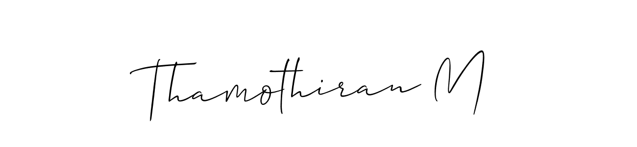 Use a signature maker to create a handwritten signature online. With this signature software, you can design (Allison_Script) your own signature for name Thamothiran M. Thamothiran M signature style 2 images and pictures png