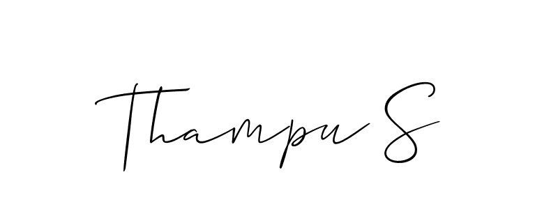 Make a beautiful signature design for name Thampu S. With this signature (Allison_Script) style, you can create a handwritten signature for free. Thampu S signature style 2 images and pictures png