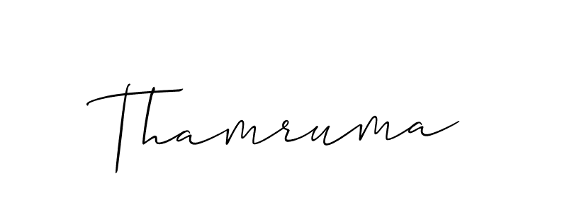 Make a beautiful signature design for name Thamruma. With this signature (Allison_Script) style, you can create a handwritten signature for free. Thamruma signature style 2 images and pictures png