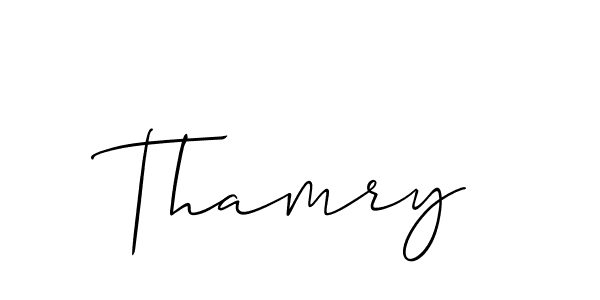 Use a signature maker to create a handwritten signature online. With this signature software, you can design (Allison_Script) your own signature for name Thamry. Thamry signature style 2 images and pictures png