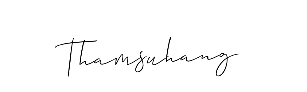 Use a signature maker to create a handwritten signature online. With this signature software, you can design (Allison_Script) your own signature for name Thamsuhang. Thamsuhang signature style 2 images and pictures png