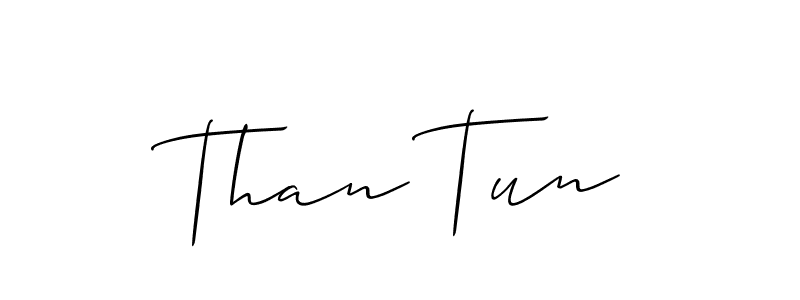 Make a short Than Tun signature style. Manage your documents anywhere anytime using Allison_Script. Create and add eSignatures, submit forms, share and send files easily. Than Tun signature style 2 images and pictures png