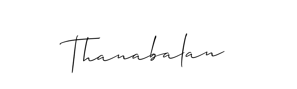 Make a beautiful signature design for name Thanabalan. With this signature (Allison_Script) style, you can create a handwritten signature for free. Thanabalan signature style 2 images and pictures png