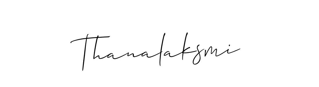 Design your own signature with our free online signature maker. With this signature software, you can create a handwritten (Allison_Script) signature for name Thanalaksmi. Thanalaksmi signature style 2 images and pictures png