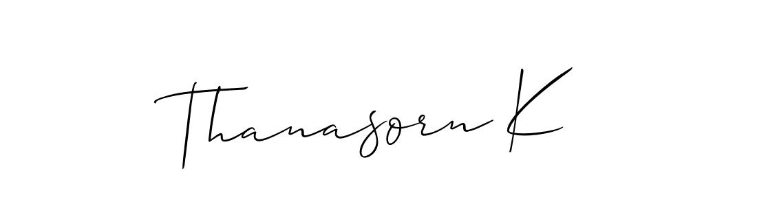 Design your own signature with our free online signature maker. With this signature software, you can create a handwritten (Allison_Script) signature for name Thanasorn K. Thanasorn K signature style 2 images and pictures png