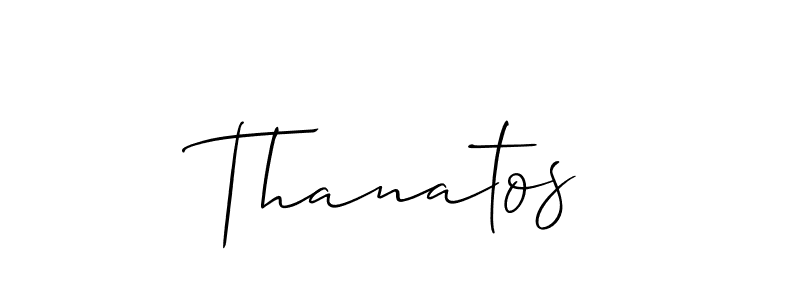 It looks lik you need a new signature style for name Thanatos. Design unique handwritten (Allison_Script) signature with our free signature maker in just a few clicks. Thanatos signature style 2 images and pictures png