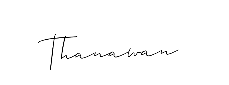 How to make Thanawan name signature. Use Allison_Script style for creating short signs online. This is the latest handwritten sign. Thanawan signature style 2 images and pictures png