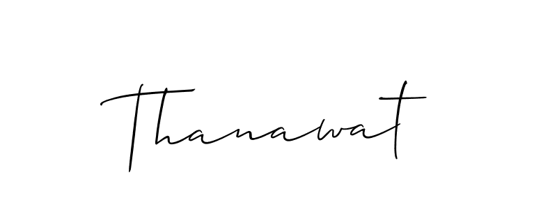 Allison_Script is a professional signature style that is perfect for those who want to add a touch of class to their signature. It is also a great choice for those who want to make their signature more unique. Get Thanawat name to fancy signature for free. Thanawat signature style 2 images and pictures png