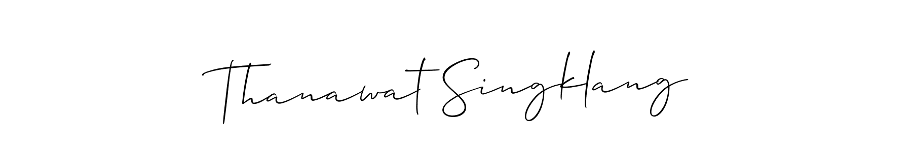 Similarly Allison_Script is the best handwritten signature design. Signature creator online .You can use it as an online autograph creator for name Thanawat Singklang. Thanawat Singklang signature style 2 images and pictures png