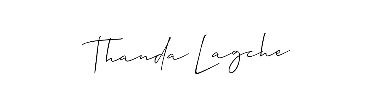 Allison_Script is a professional signature style that is perfect for those who want to add a touch of class to their signature. It is also a great choice for those who want to make their signature more unique. Get Thanda Lagche name to fancy signature for free. Thanda Lagche signature style 2 images and pictures png