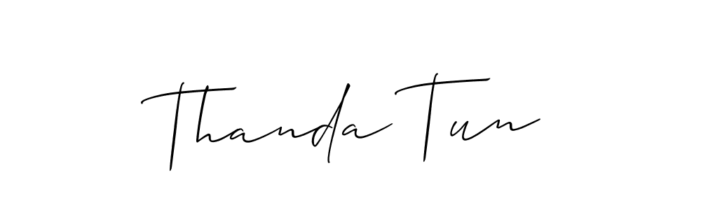 How to Draw Thanda Tun signature style? Allison_Script is a latest design signature styles for name Thanda Tun. Thanda Tun signature style 2 images and pictures png