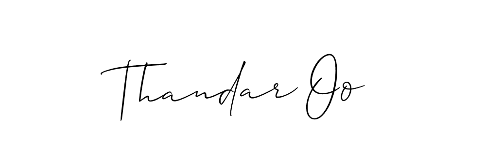 You should practise on your own different ways (Allison_Script) to write your name (Thandar Oo) in signature. don't let someone else do it for you. Thandar Oo signature style 2 images and pictures png