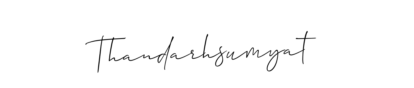 if you are searching for the best signature style for your name Thandarhsumyat. so please give up your signature search. here we have designed multiple signature styles  using Allison_Script. Thandarhsumyat signature style 2 images and pictures png