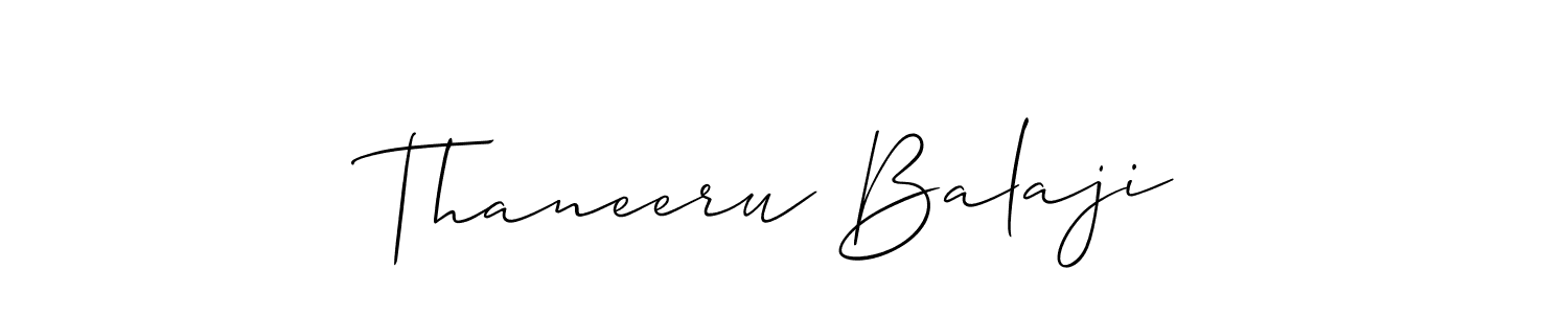 Use a signature maker to create a handwritten signature online. With this signature software, you can design (Allison_Script) your own signature for name Thaneeru Balaji. Thaneeru Balaji signature style 2 images and pictures png