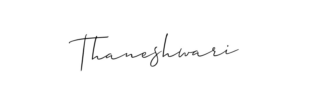 The best way (Allison_Script) to make a short signature is to pick only two or three words in your name. The name Thaneshwari include a total of six letters. For converting this name. Thaneshwari signature style 2 images and pictures png