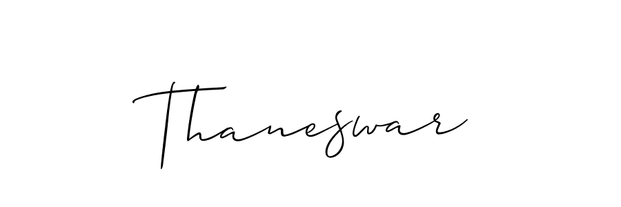 Use a signature maker to create a handwritten signature online. With this signature software, you can design (Allison_Script) your own signature for name Thaneswar. Thaneswar signature style 2 images and pictures png