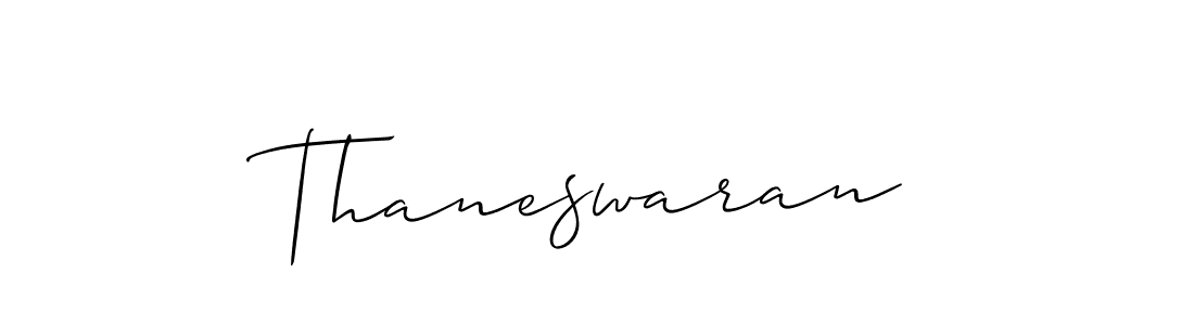 Make a beautiful signature design for name Thaneswaran. With this signature (Allison_Script) style, you can create a handwritten signature for free. Thaneswaran signature style 2 images and pictures png