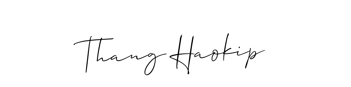 Make a short Thang Haokip signature style. Manage your documents anywhere anytime using Allison_Script. Create and add eSignatures, submit forms, share and send files easily. Thang Haokip signature style 2 images and pictures png