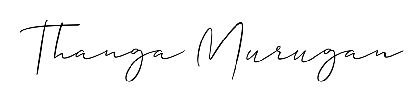 The Allison_Script handwriting style adds charm and authenticity to name Thanga Murugan. A wonderful choice for personal thank-you notes. Thanga Murugan signature style 2 images and pictures png