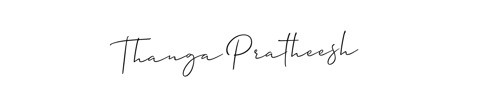 The best way (Allison_Script) to make a short signature is to pick only two or three words in your name. The name Thanga Pratheesh include a total of six letters. For converting this name. Thanga Pratheesh signature style 2 images and pictures png