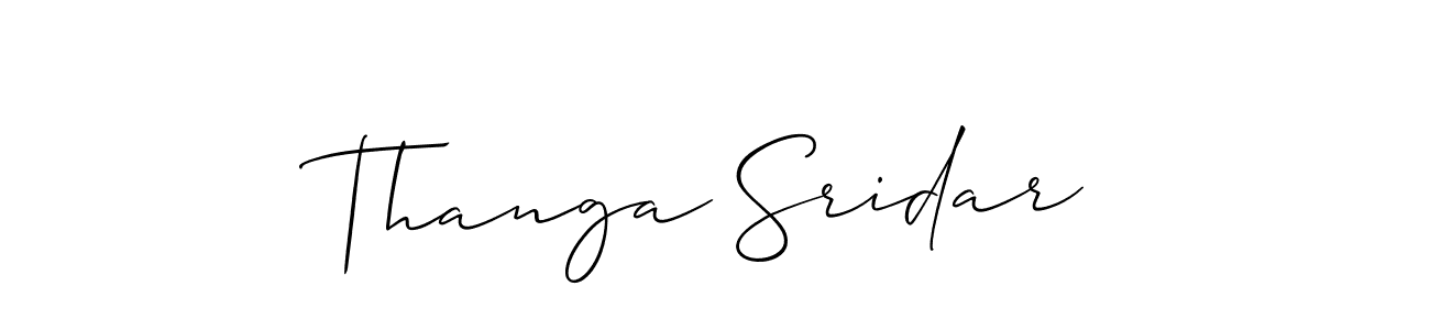 Also we have Thanga Sridar name is the best signature style. Create professional handwritten signature collection using Allison_Script autograph style. Thanga Sridar signature style 2 images and pictures png