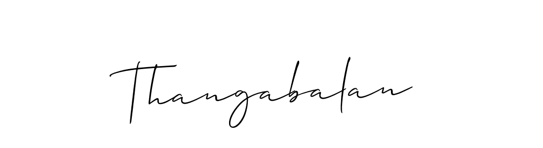 Make a short Thangabalan signature style. Manage your documents anywhere anytime using Allison_Script. Create and add eSignatures, submit forms, share and send files easily. Thangabalan signature style 2 images and pictures png