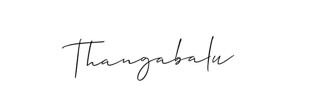 Create a beautiful signature design for name Thangabalu. With this signature (Allison_Script) fonts, you can make a handwritten signature for free. Thangabalu signature style 2 images and pictures png