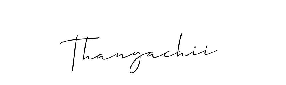 You should practise on your own different ways (Allison_Script) to write your name (Thangachii) in signature. don't let someone else do it for you. Thangachii signature style 2 images and pictures png