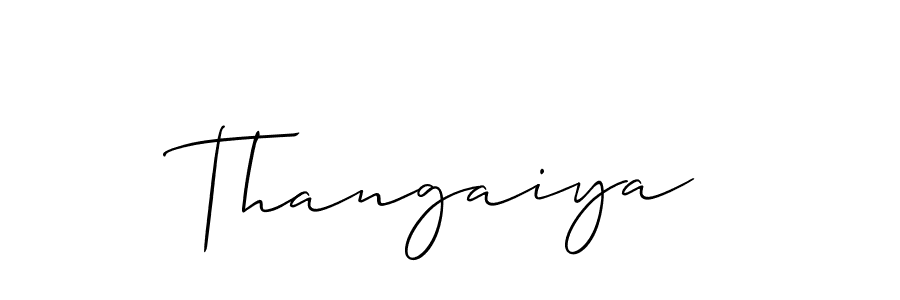 How to make Thangaiya name signature. Use Allison_Script style for creating short signs online. This is the latest handwritten sign. Thangaiya signature style 2 images and pictures png