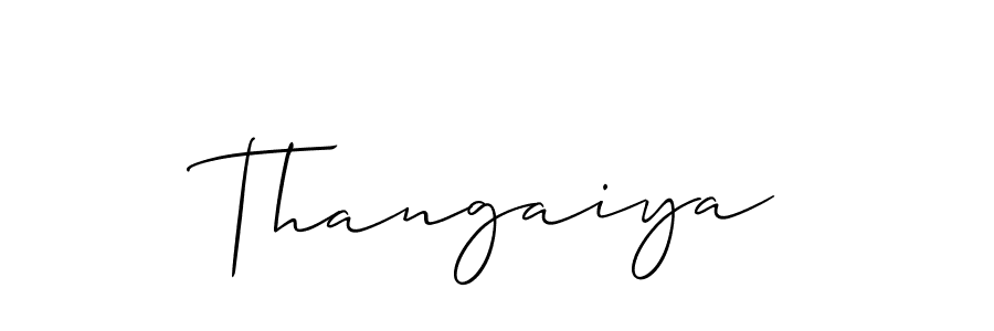 How to make Thangaiya name signature. Use Allison_Script style for creating short signs online. This is the latest handwritten sign. Thangaiya signature style 2 images and pictures png