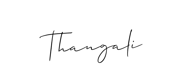 Design your own signature with our free online signature maker. With this signature software, you can create a handwritten (Allison_Script) signature for name Thangali. Thangali signature style 2 images and pictures png