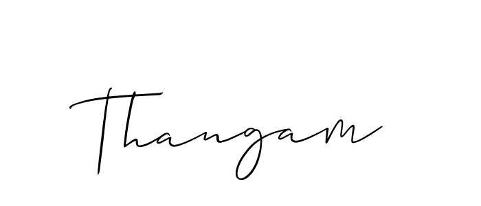 How to Draw Thangam signature style? Allison_Script is a latest design signature styles for name Thangam. Thangam signature style 2 images and pictures png