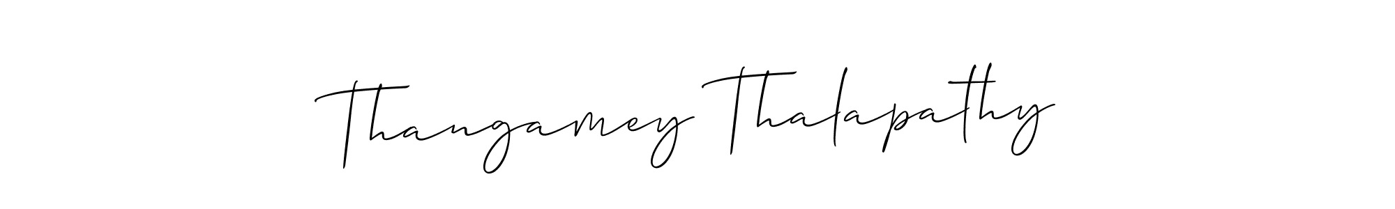 Make a beautiful signature design for name Thangamey Thalapathy. With this signature (Allison_Script) style, you can create a handwritten signature for free. Thangamey Thalapathy signature style 2 images and pictures png