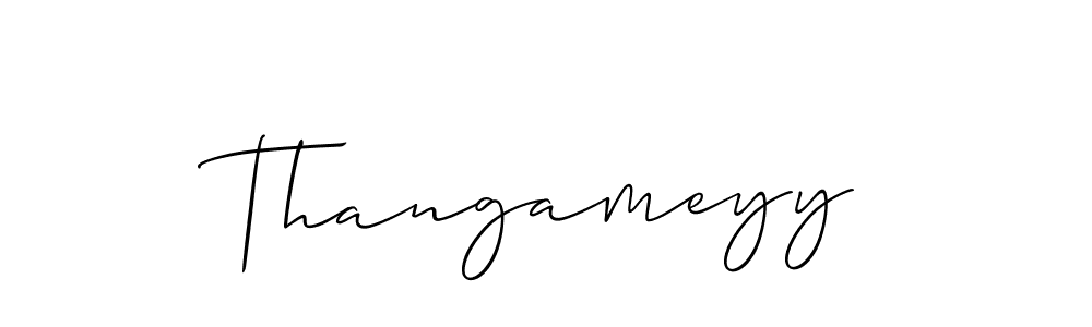 if you are searching for the best signature style for your name Thangameyy. so please give up your signature search. here we have designed multiple signature styles  using Allison_Script. Thangameyy signature style 2 images and pictures png