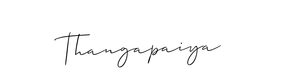 Also we have Thangapaiya name is the best signature style. Create professional handwritten signature collection using Allison_Script autograph style. Thangapaiya signature style 2 images and pictures png