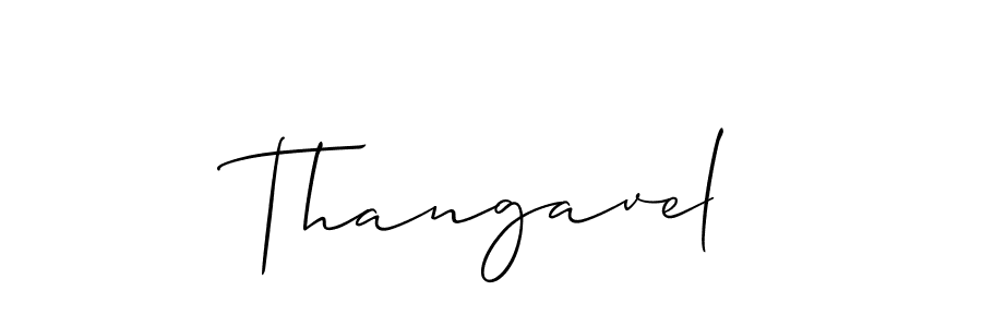 How to make Thangavel signature? Allison_Script is a professional autograph style. Create handwritten signature for Thangavel name. Thangavel signature style 2 images and pictures png