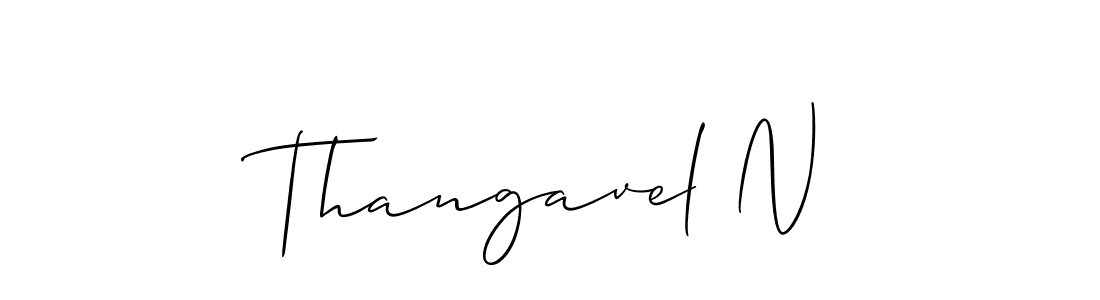 Design your own signature with our free online signature maker. With this signature software, you can create a handwritten (Allison_Script) signature for name Thangavel N. Thangavel N signature style 2 images and pictures png