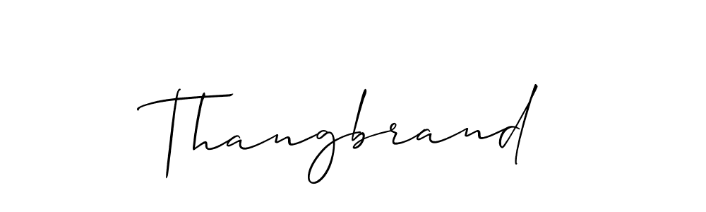 How to make Thangbrand signature? Allison_Script is a professional autograph style. Create handwritten signature for Thangbrand name. Thangbrand signature style 2 images and pictures png