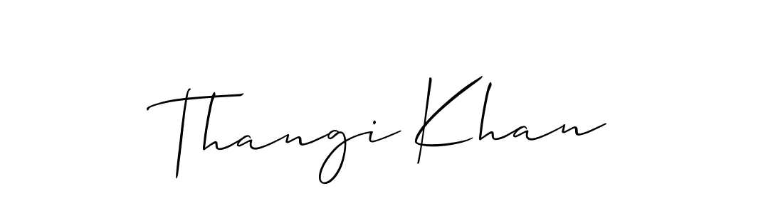 Allison_Script is a professional signature style that is perfect for those who want to add a touch of class to their signature. It is also a great choice for those who want to make their signature more unique. Get Thangi Khan name to fancy signature for free. Thangi Khan signature style 2 images and pictures png