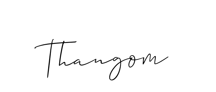 The best way (Allison_Script) to make a short signature is to pick only two or three words in your name. The name Thangom include a total of six letters. For converting this name. Thangom signature style 2 images and pictures png