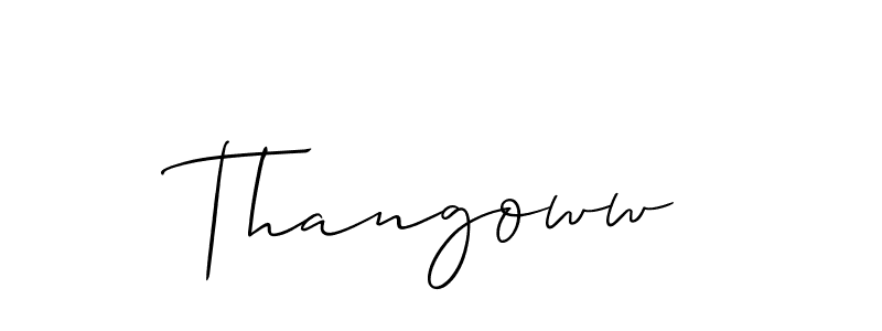 Design your own signature with our free online signature maker. With this signature software, you can create a handwritten (Allison_Script) signature for name Thangoww. Thangoww signature style 2 images and pictures png