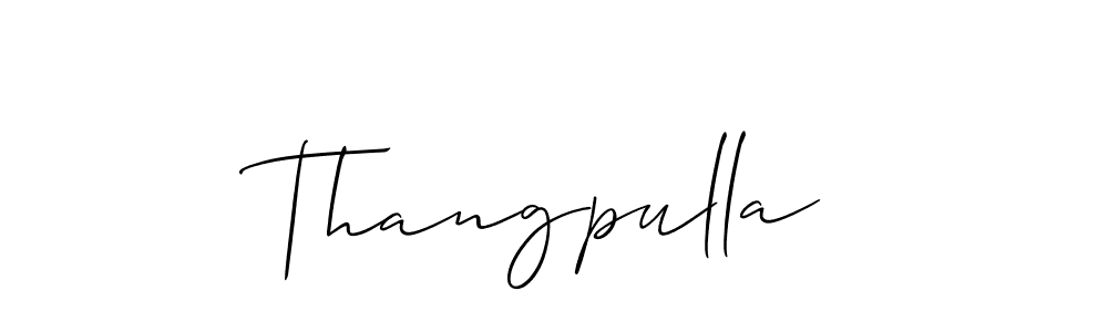 Allison_Script is a professional signature style that is perfect for those who want to add a touch of class to their signature. It is also a great choice for those who want to make their signature more unique. Get Thangpulla name to fancy signature for free. Thangpulla signature style 2 images and pictures png