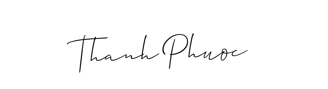 How to make Thanh Phuoc name signature. Use Allison_Script style for creating short signs online. This is the latest handwritten sign. Thanh Phuoc signature style 2 images and pictures png