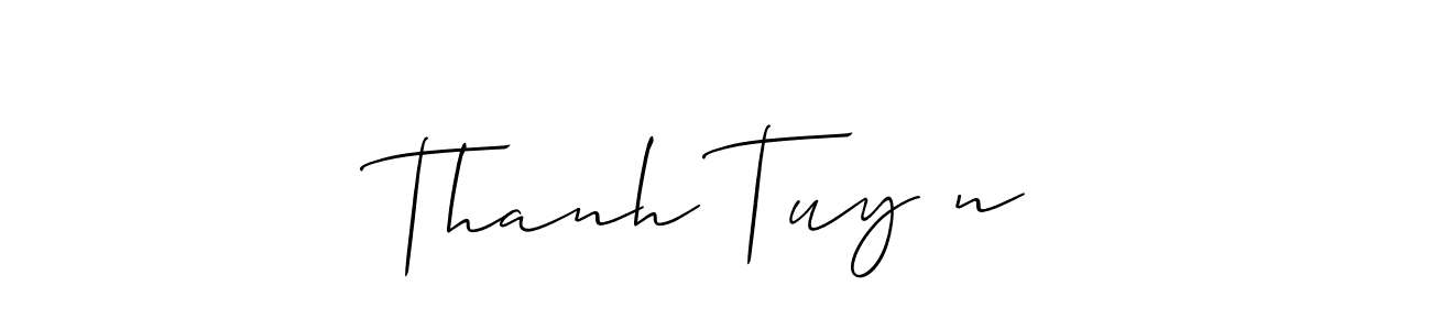 Allison_Script is a professional signature style that is perfect for those who want to add a touch of class to their signature. It is also a great choice for those who want to make their signature more unique. Get Thanh Tuyền name to fancy signature for free. Thanh Tuyền signature style 2 images and pictures png