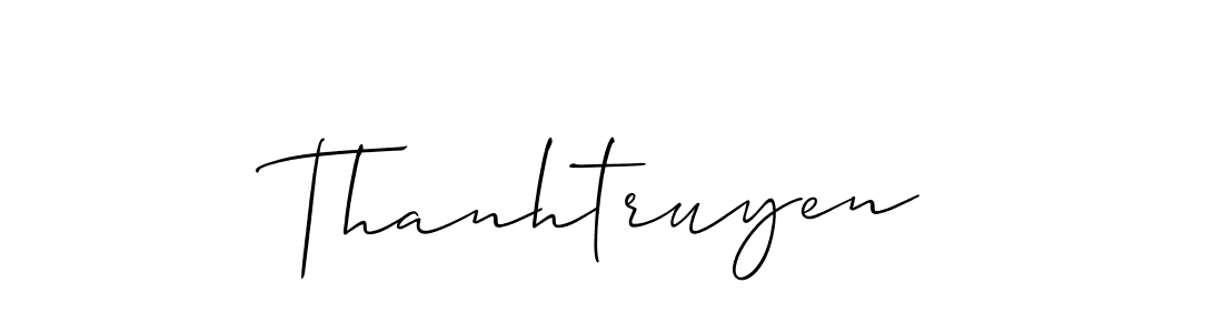 The best way (Allison_Script) to make a short signature is to pick only two or three words in your name. The name Thanhtruyen include a total of six letters. For converting this name. Thanhtruyen signature style 2 images and pictures png