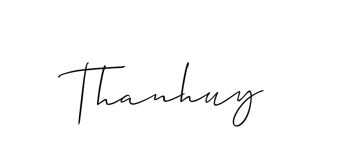 You should practise on your own different ways (Allison_Script) to write your name (Thanhuy) in signature. don't let someone else do it for you. Thanhuy signature style 2 images and pictures png