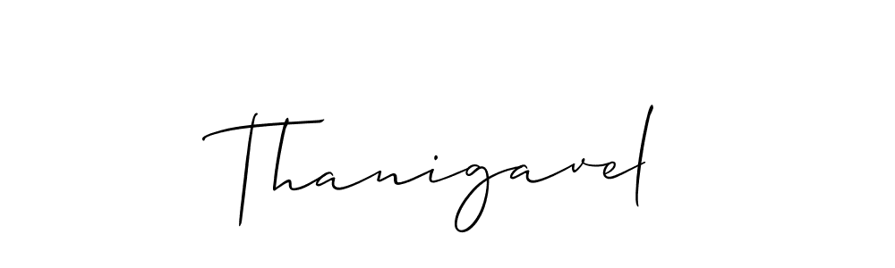 How to make Thanigavel signature? Allison_Script is a professional autograph style. Create handwritten signature for Thanigavel name. Thanigavel signature style 2 images and pictures png