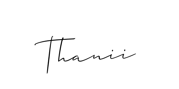 Create a beautiful signature design for name Thanii. With this signature (Allison_Script) fonts, you can make a handwritten signature for free. Thanii signature style 2 images and pictures png