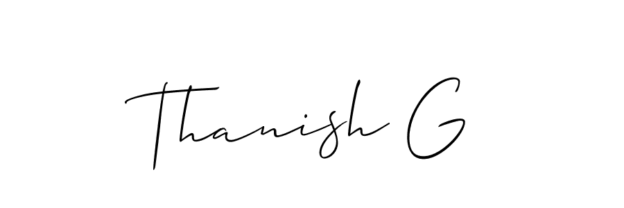 How to make Thanish G name signature. Use Allison_Script style for creating short signs online. This is the latest handwritten sign. Thanish G signature style 2 images and pictures png